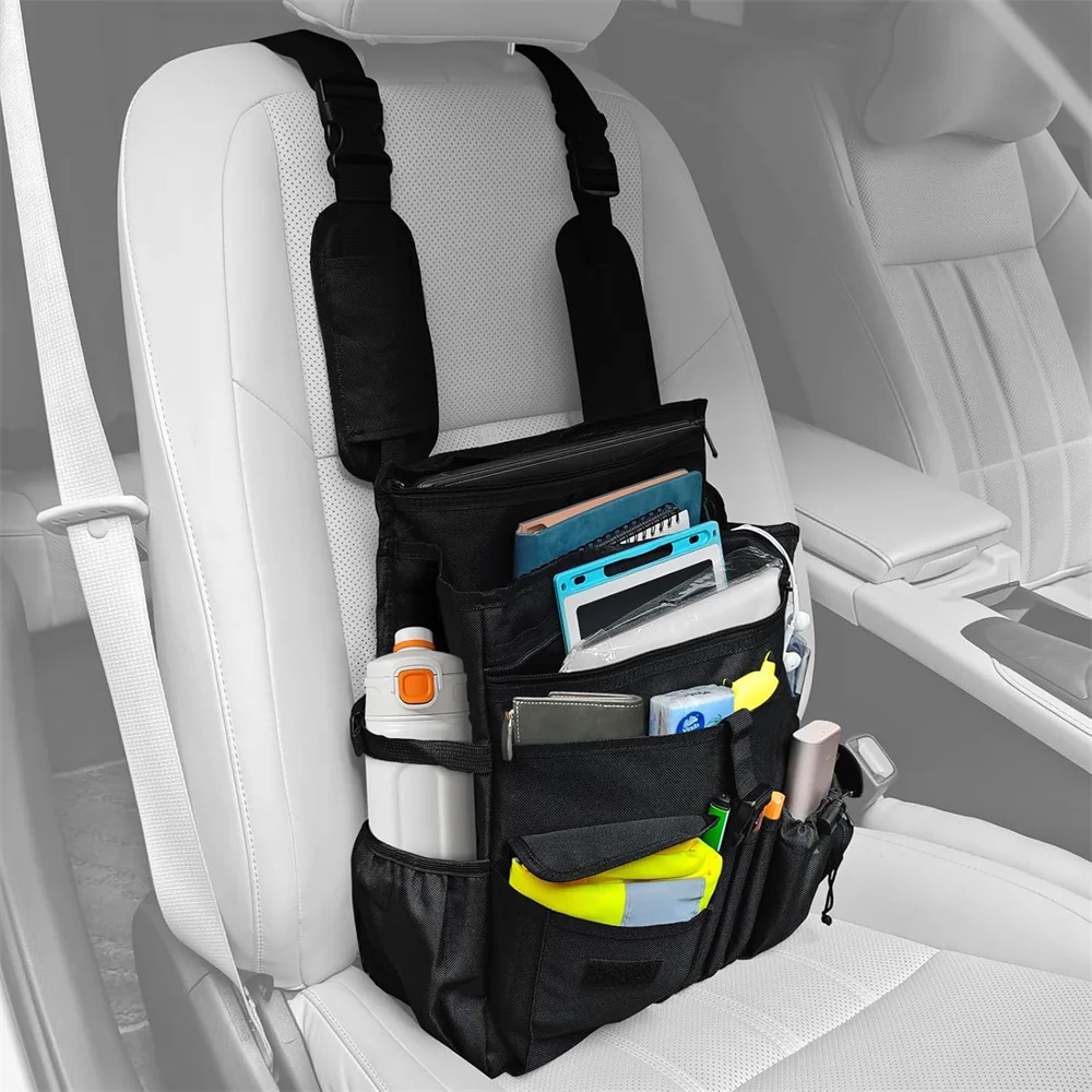 

Car Front Seat Storage Bag, Truck Seat Storage Bag with 40.64cm Laptop Cover, Car Storage Bag with Adjustable Shoulder Straps