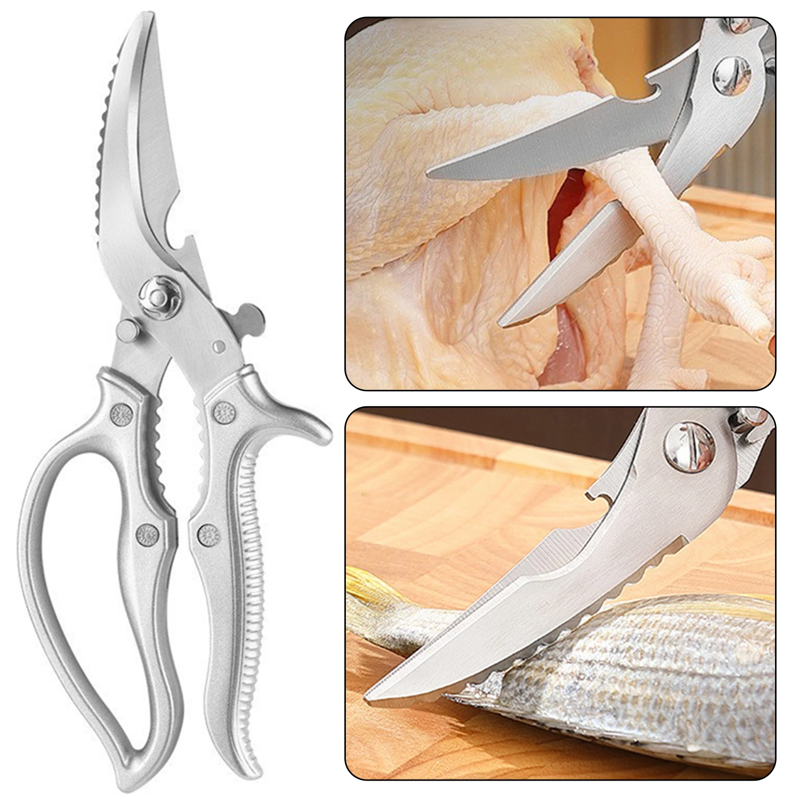 Kitchen Shears/Bone Cutters Ultra Sharpen Stainless Steel Blades Poultry Bone Cutting Scissors Tool Outdoor Grilling Meal Preps
