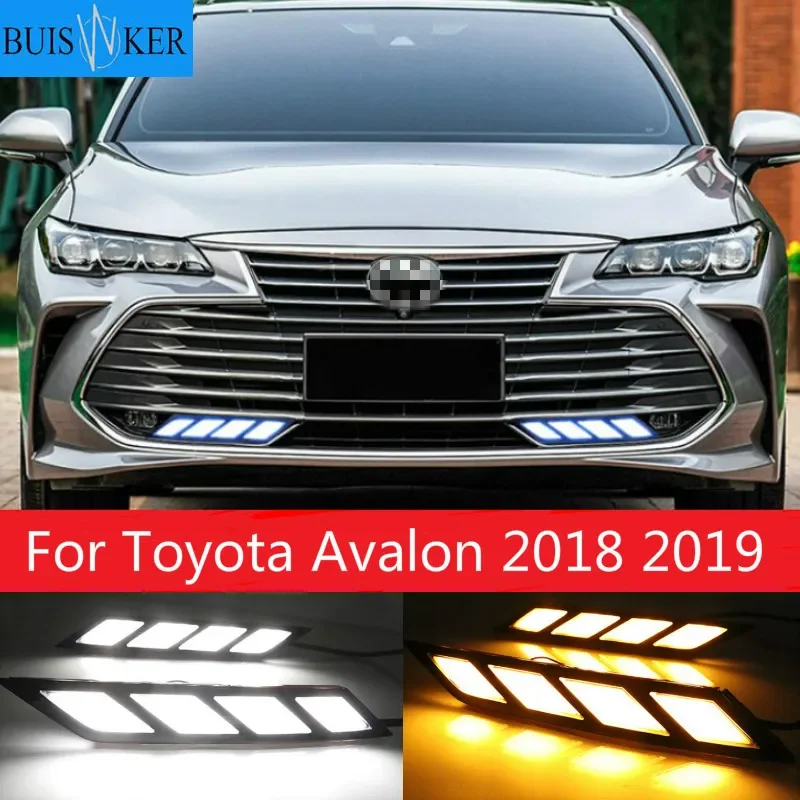 

2PCS Dynamic Yellow Turn Signal 12V Car DRL LED Fog Lamp LED Daytime Running Light For Toyota Avalon 2018 2019