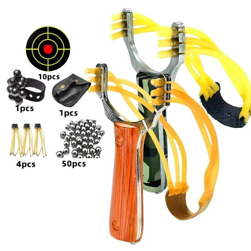 

Camouflage Metal Powerful Slingsshot Card Ball Professional Slingshot Outdoor Hunting and Shooting Package Hunting Acessories