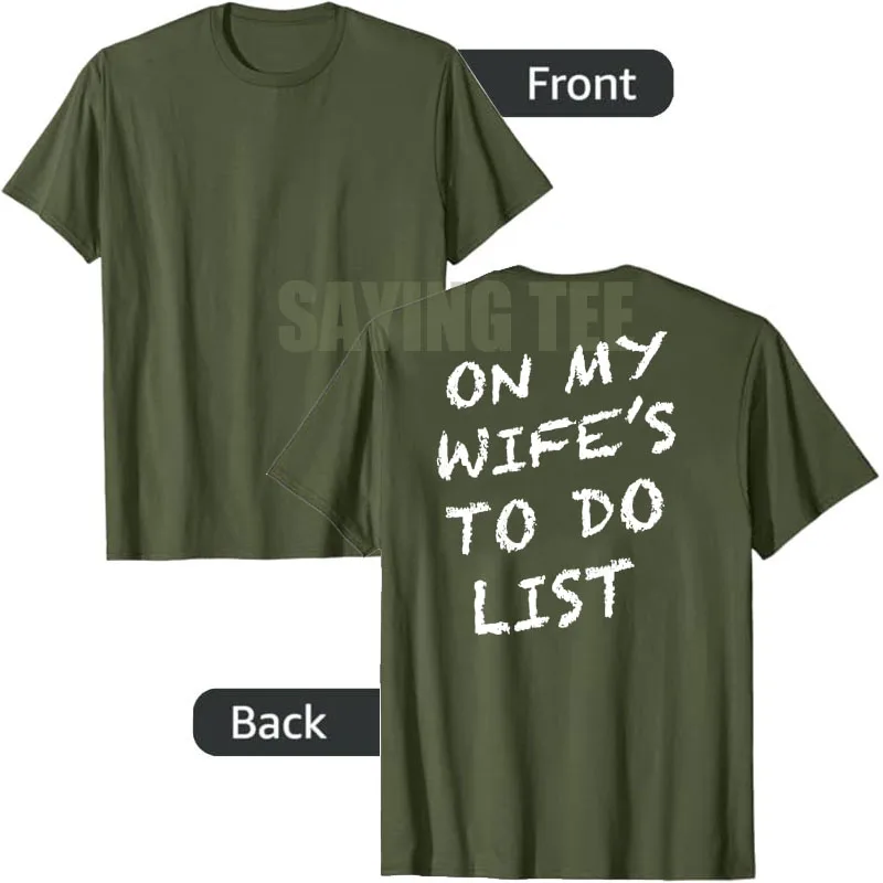 Auf der To-Do-Liste meiner Frau: Lustiges Ehemann-T-Shirt, Y2k-Herrenmode, personalisiertes sarkastisches Spruch-T-Shirt, Neuheitsgeschenk, Witz-Grafik-Oberteil – Detail 5