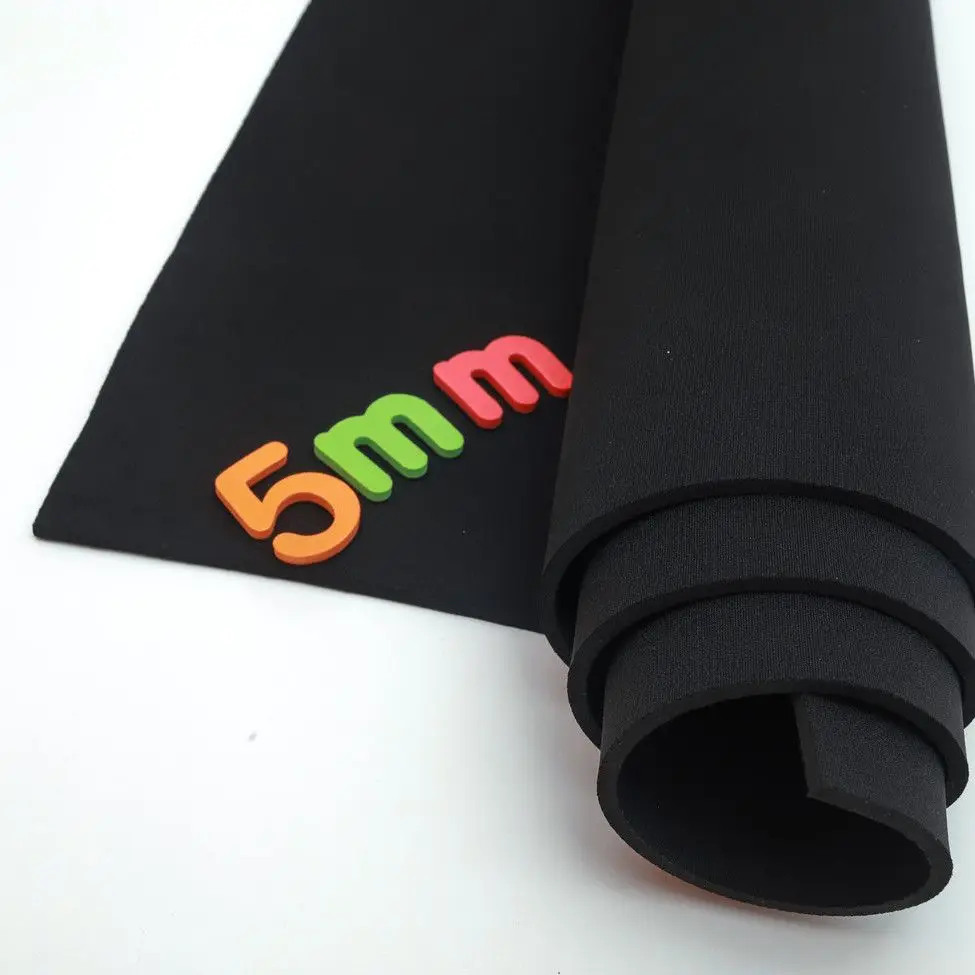 Black SBR Neoprene 5mm Thick Sewing Cloth Stretch Fabric Other Diving Cloth Shockproof Stretch