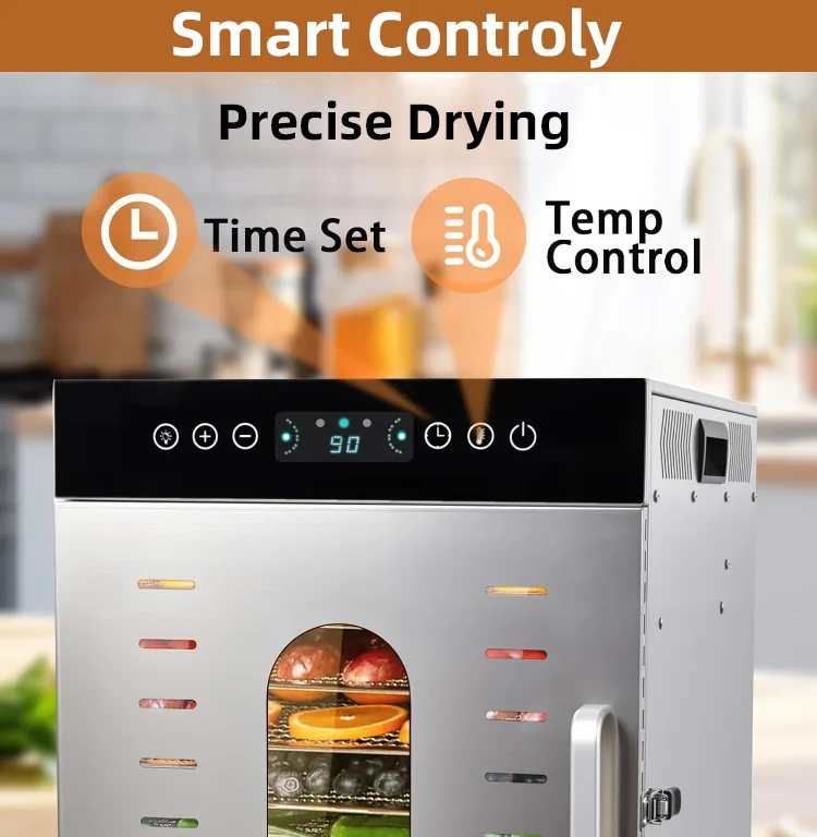 Home and Commercial Use 10 Layers  Electric Food Dehydrator Machine Stainless Steel Shell