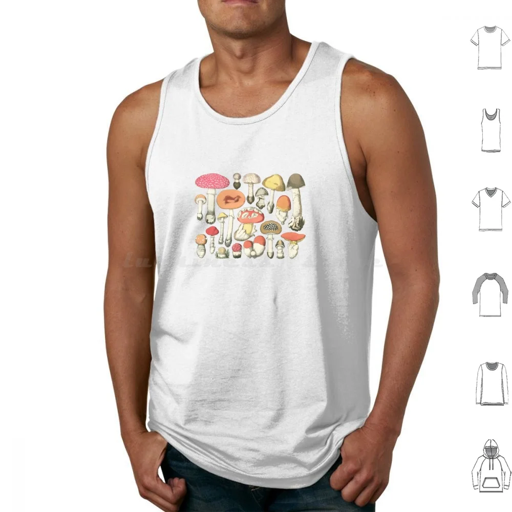 Vintage Mushroom Collage-Antique Amanitas , Fungi Retro Poster , Magic Mushroom Prints , Agaricus ( Colour ) T Shirt 6xl Cotton