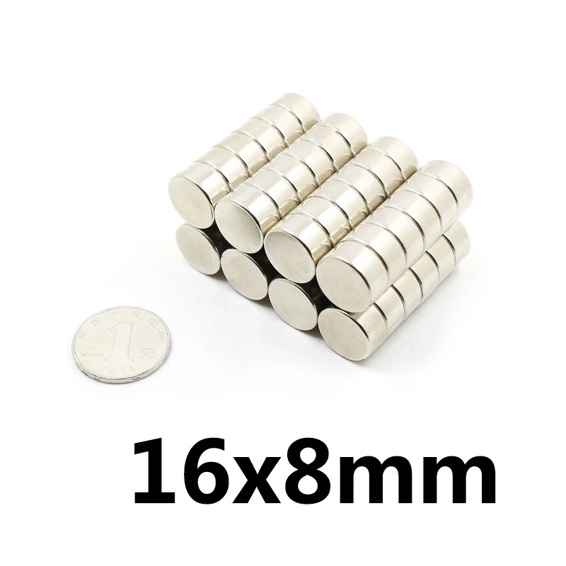 16*8 mm Small Magnets 16x8mm N35 Circular Neodymium Magnet Dia  Permanent NdFeB Magnet Disc Magnet 16*8mm