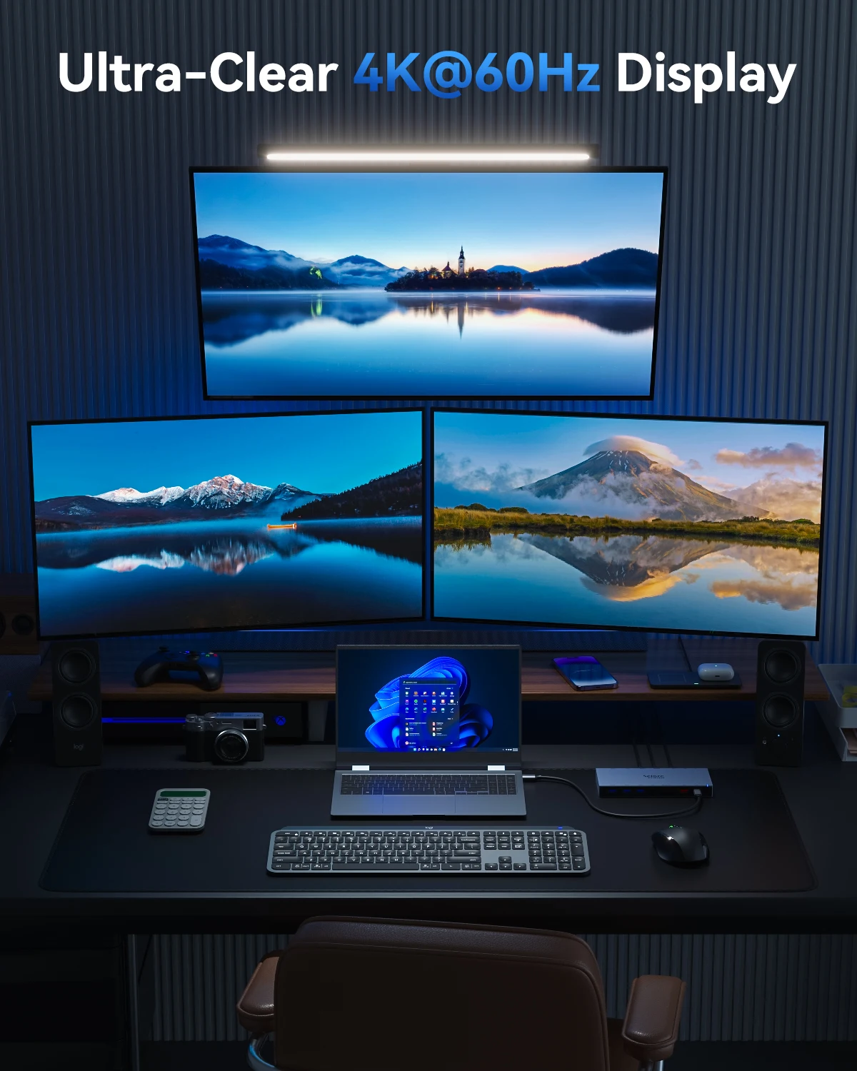 محطة إرساء HDMI مزدوجة 3 شاشات، محطة إرساء الكمبيوتر المحمول MOKiN USB C مع 4K60 هرتز DP، USB 3.1، RJ45، SD/TF، PD 100 وات، لـ Dell/HP #2