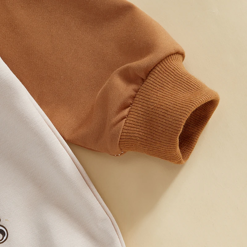 رومبير بأكمام طويلة برقبة دائرية ، طباعة حروف ، بدلة جسم خريفي ، ملابس للفتيات والفتيان