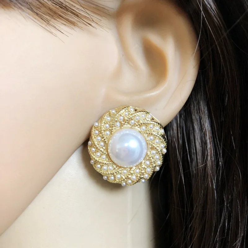Vintage millet pearl earrings and ear clips