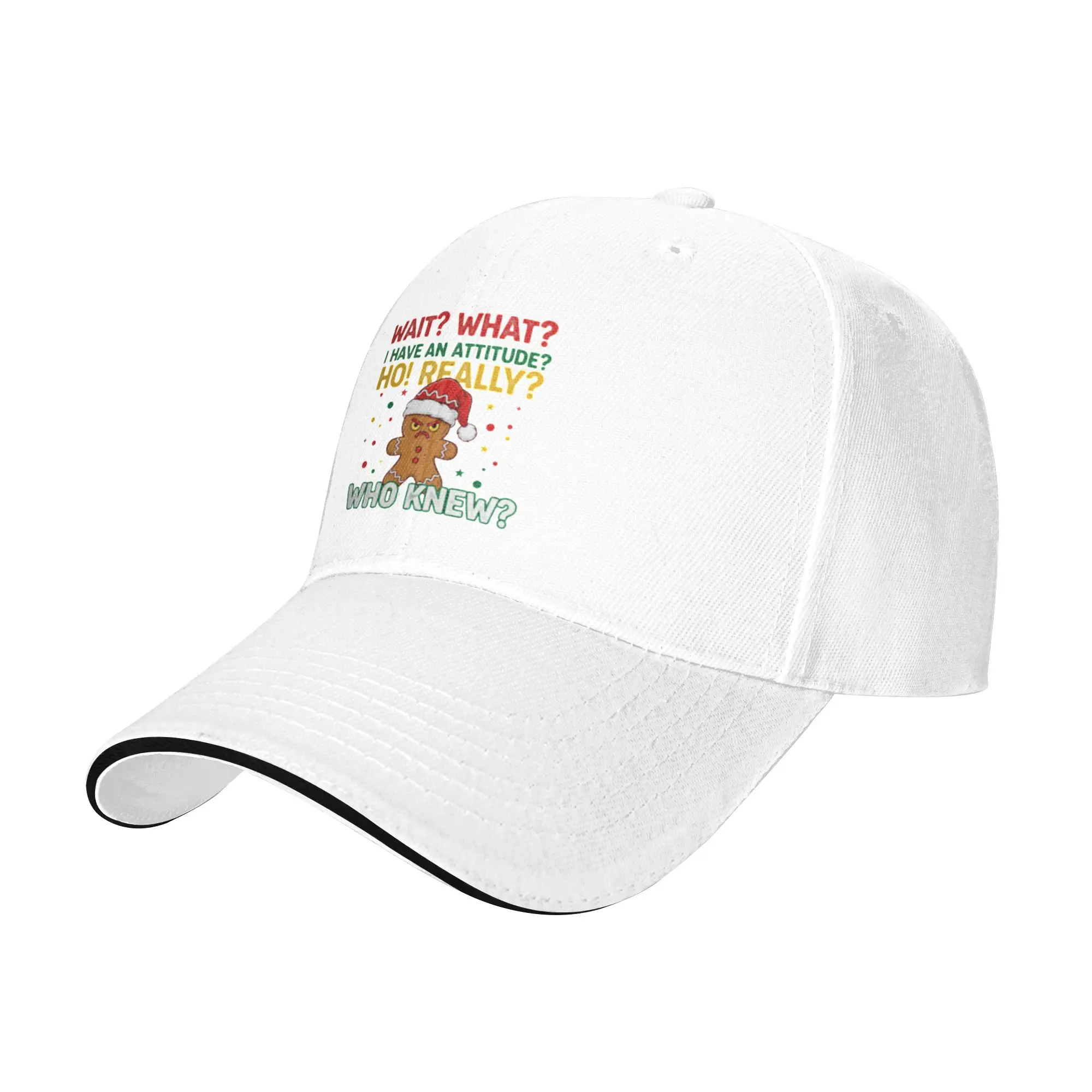 Wait What I Have An Attitude Angry Gingerbread Pun Christmas Gift For Children Men Women A Baseball Cap Hat