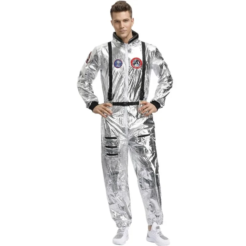 

Purim Adult Men's Astronaut Space Costume Halloween Carnival Party Pilot Cosplay Jumpsuit