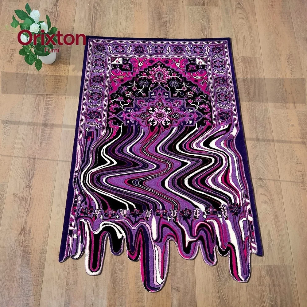 Persian Style Melting Rug Dripping Design Thick Wall Art Rug Living Room Carpet