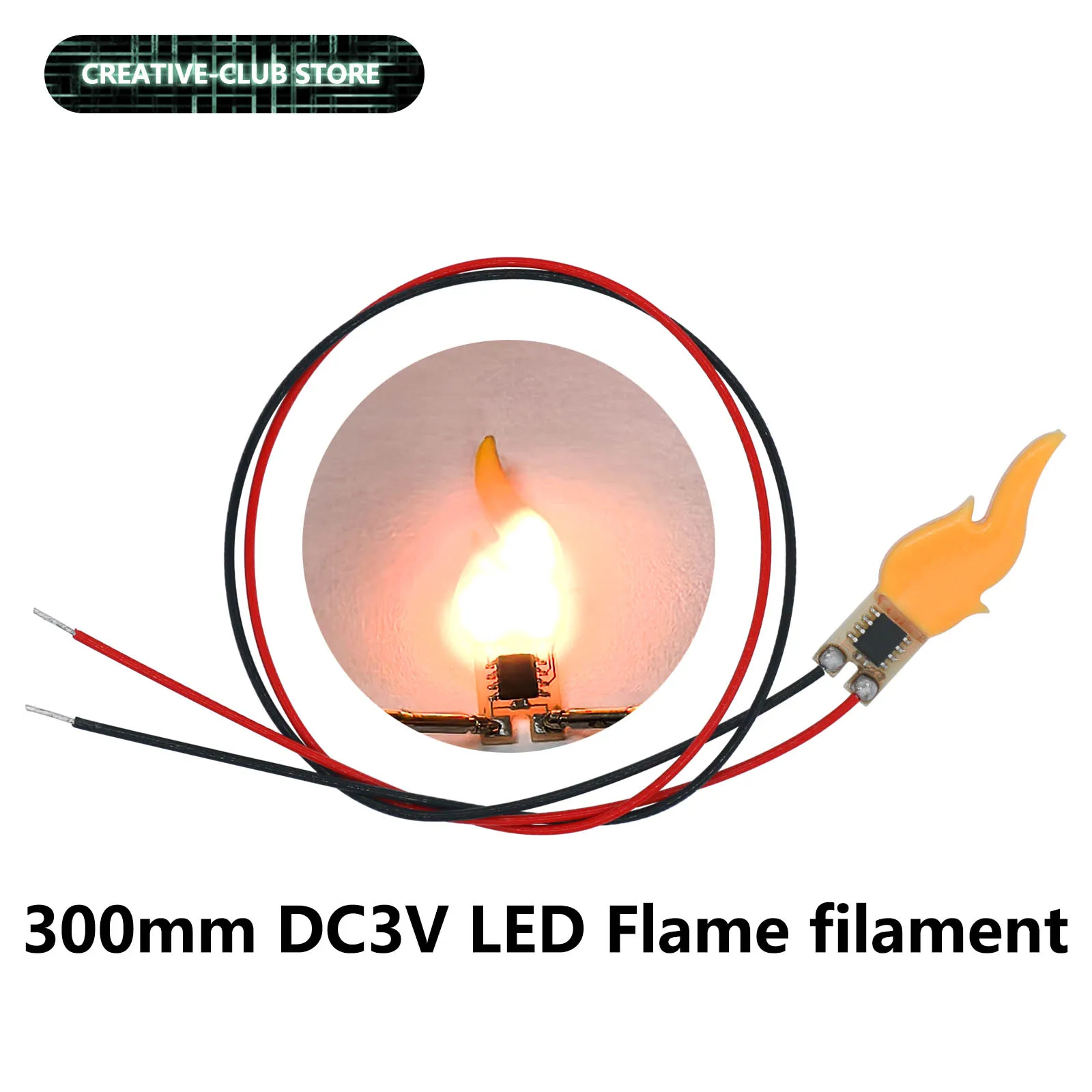 LED COB Retro Edison Candle Flame Lamp DC 3V 5V Warm Holiday Decoration With 30cm Cable Soldered Candle Lamp Accessory DIY