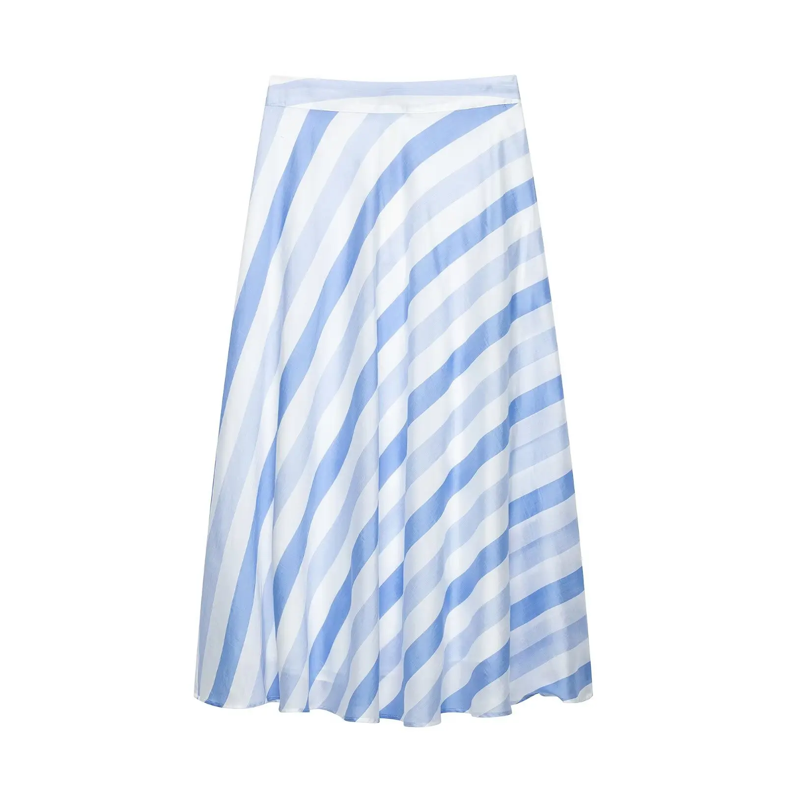 Dave&Di 2026 Summer New European And American Style Women's Striped Midi Half Length Skirt
