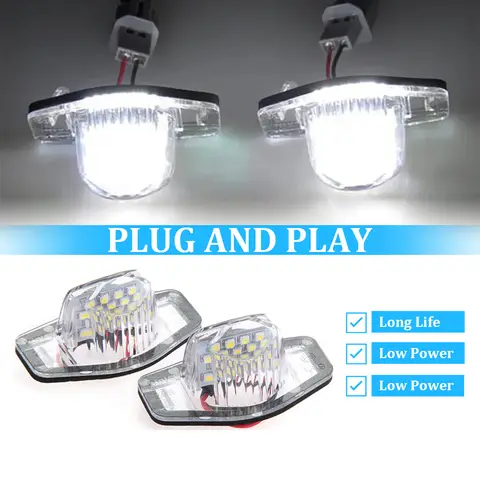 18 LED Car Number License Plate Light Pure 6000K For Honda Crv Fit Odyssey Jazz Hrv Frv CR-V Stream 12V SMD Number Lamp