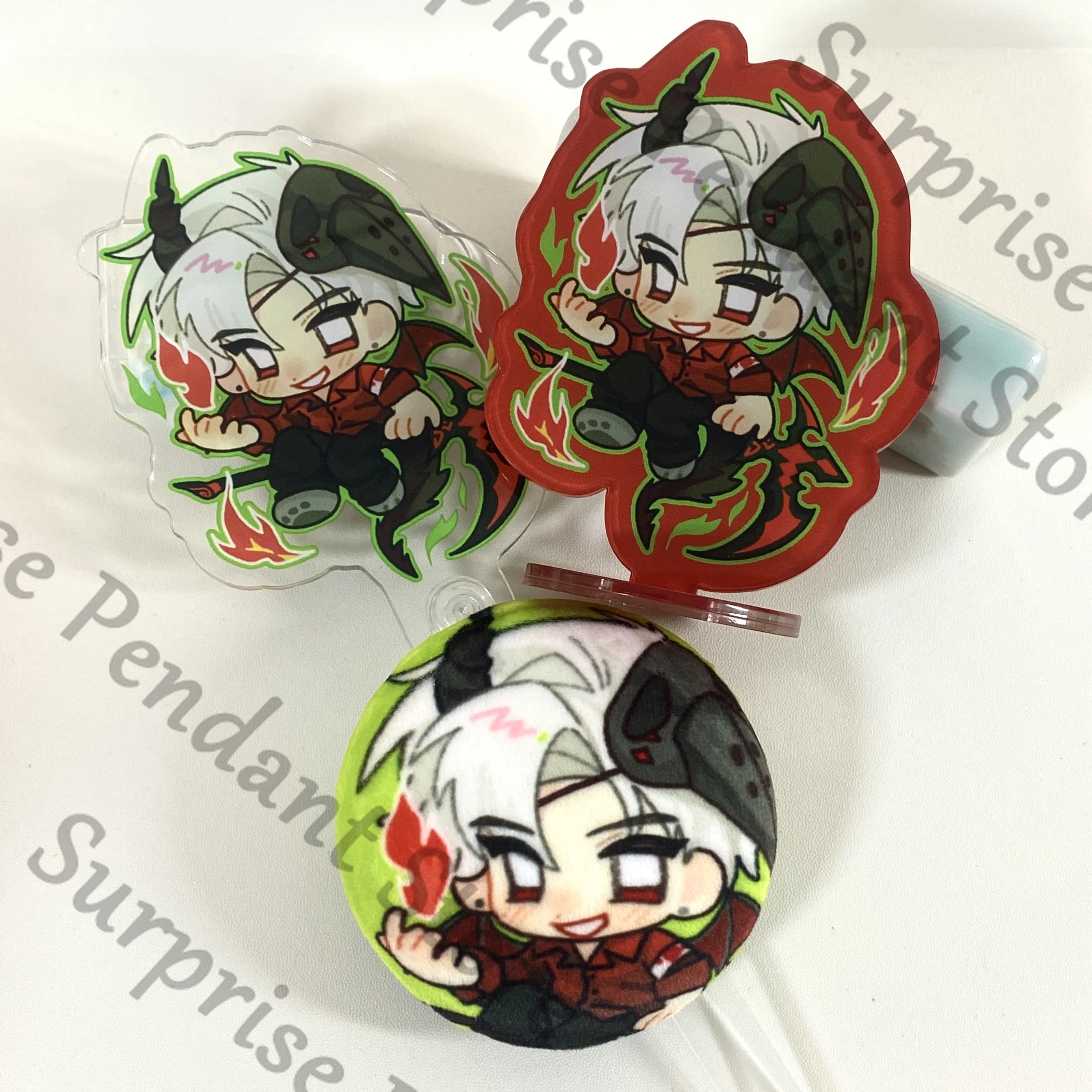 Anime Love and Deepspace Zayne Caleb Xavier Sylus Rafayel Cosplay acrílico soporte figura insignia punzón palo colgante Fans regalo