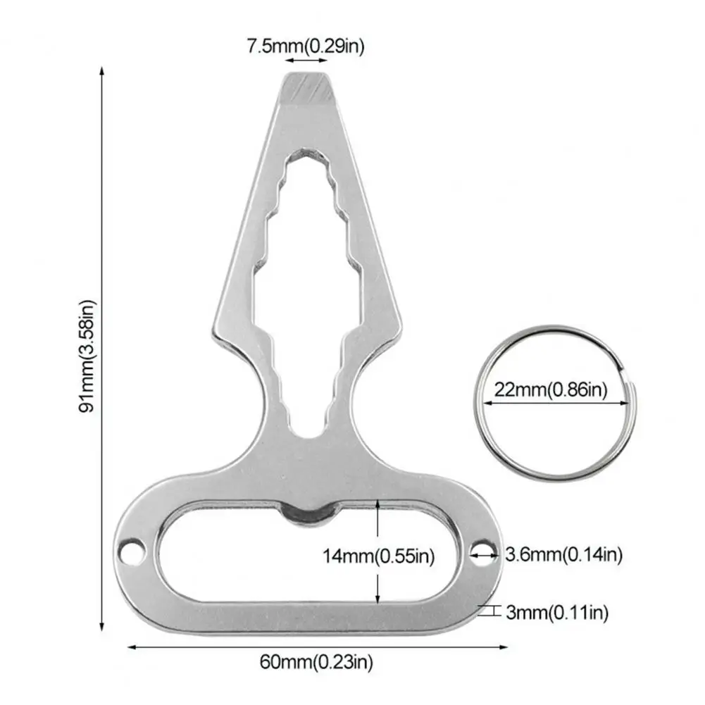 Camping Wrench Tight Grip Tool Compact Outdoor Defense Tool with Bottle Opener Keychain Portable for Camping for Self-defense