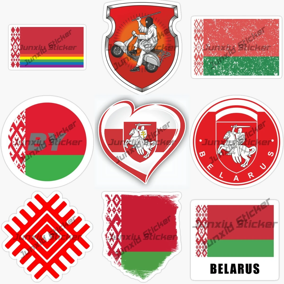 

Barysaw Minsk Belarus Flag Live Free Belarus Waterproof Car Sticker SUV Laptop Decoration PVC Boat Accessories Style for Car