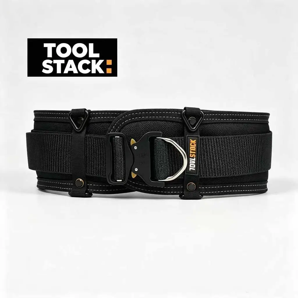 Cinto de Trabalho Reforçado TOOLSTACK com Fecho Rápido, Durável, Espesso e Largo, Fivela Ajustável, Cinto de Construção com Suporte Lombar