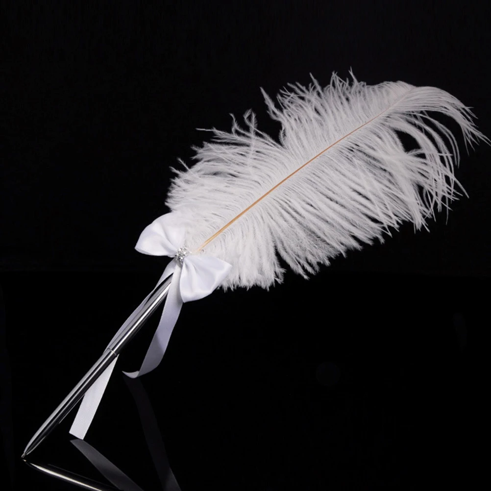 

42Cm Ballpoint Pen Vintage Writing Instrument Creative Stationery Supply Decorative Ostrich Pen For Adults Kids Smooth