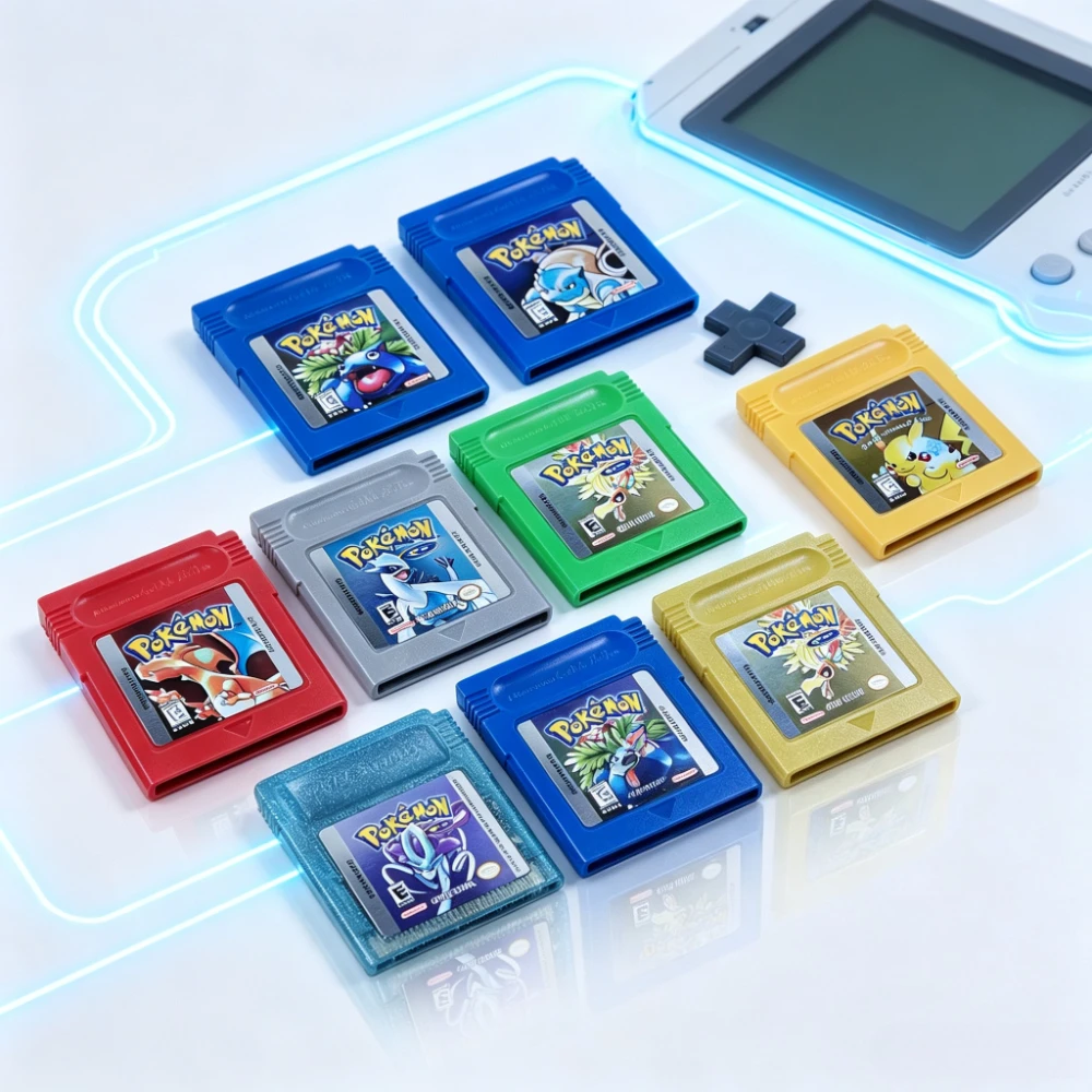 •Low-power Consumption 5 Languages Version Pokémon GBC Game Red/crystal/blue/yellow/gold/green/silver Video Game Cartridge
