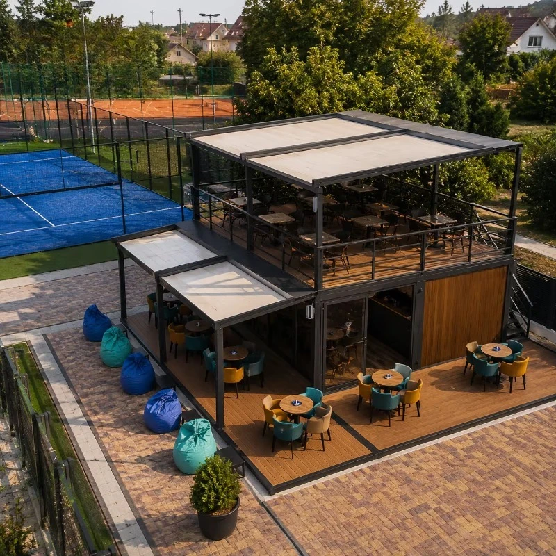 Flat Pack Container Shop Padel Court Prefab Retail Kiosk Modular Sports Facility Reception Office CE Certified Light Gauge Steel