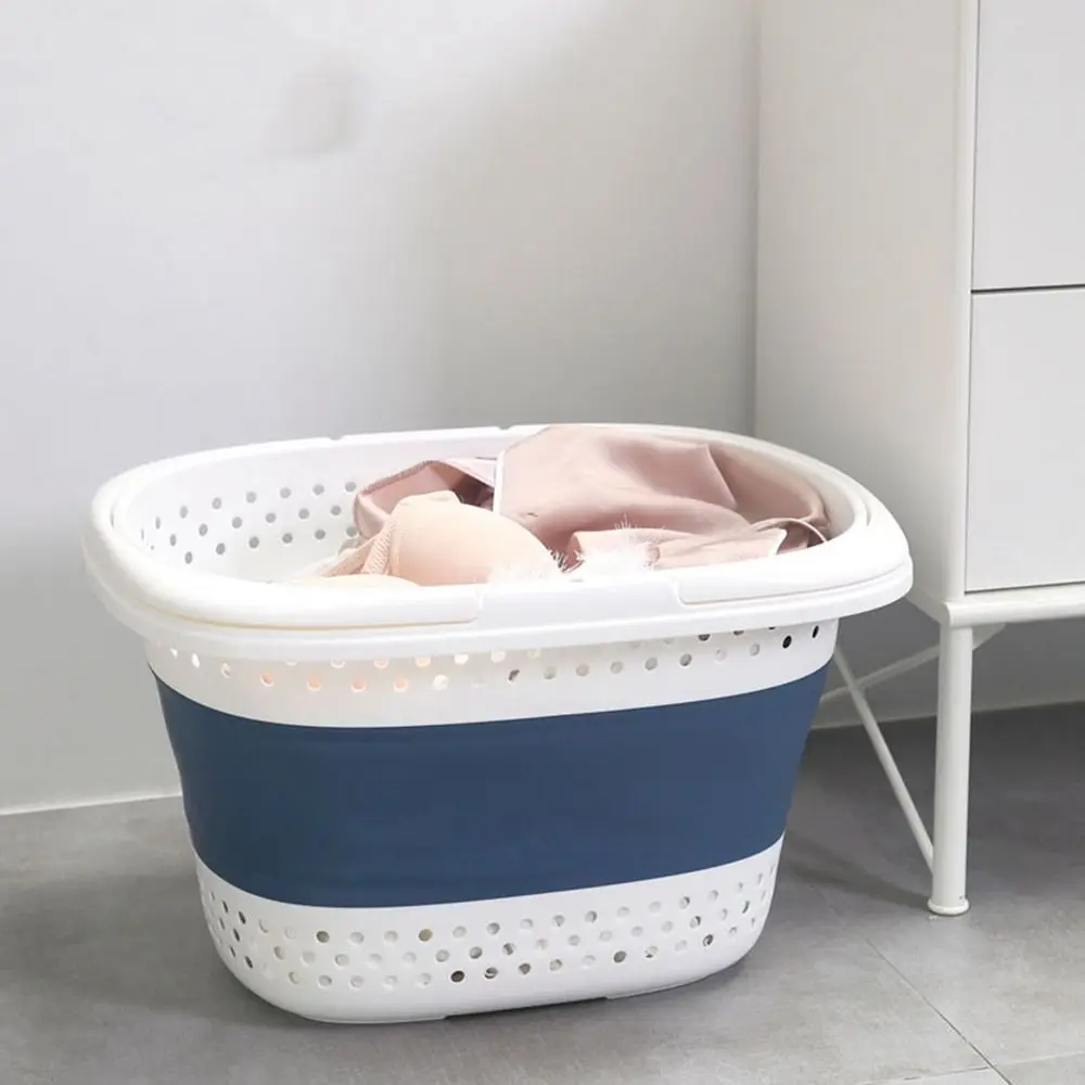 

Plastic Folding Laundry Basket Square Collapsible Dirty Clothes Washing Bucket with Handle Large Capacity Basin Mop Bucket