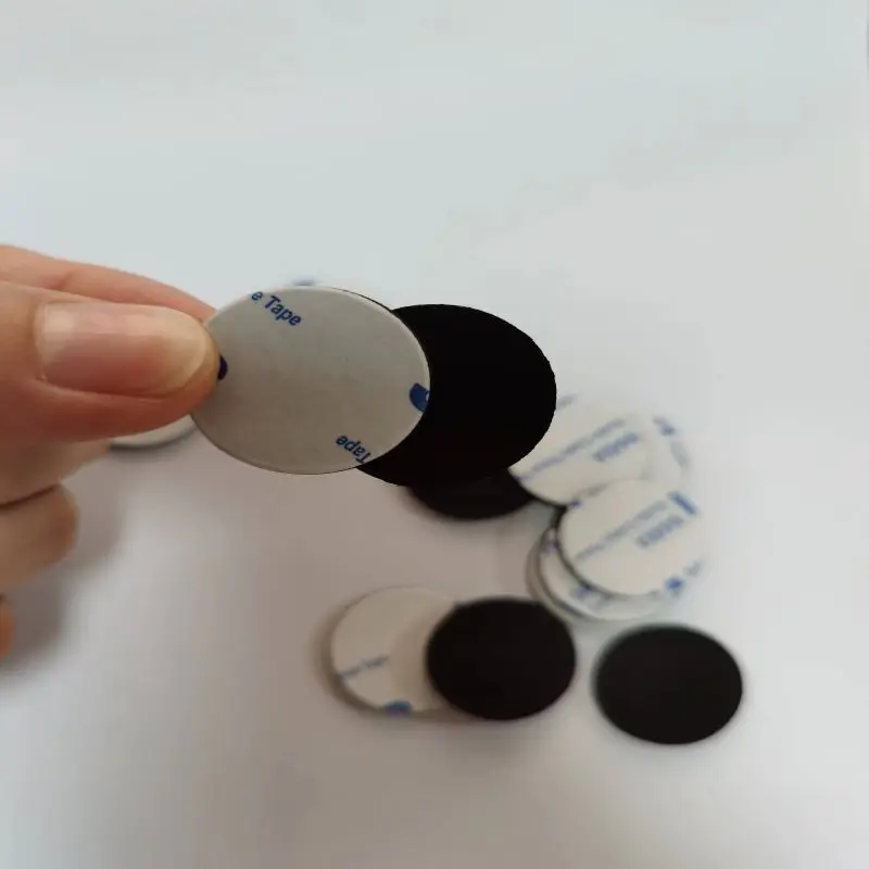 10  PCS Self Adhesive Circular Soft  Rubber Magnetic Sheet Advertising Sticker Adhesive Buckle Refrigerator Sticker