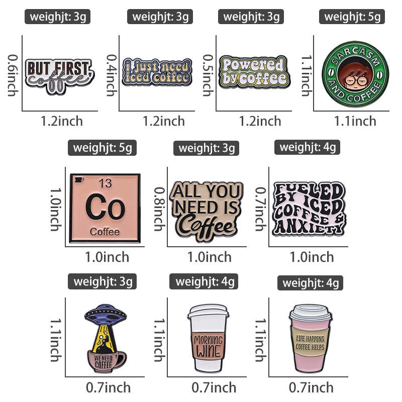 Powered By Iced Coffee Enamel Pins Custom Morning Wine Brooches Lapel Badges Funny Coffee Mind Jewelry Gift for Kids Friends