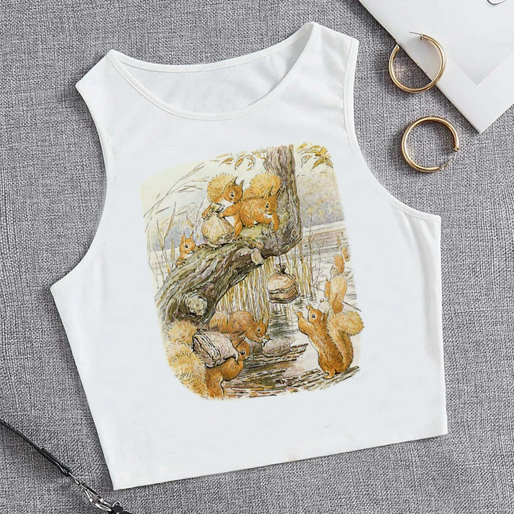 Squirrel korean fashion streetwear  crop top Woman hippie trashy fairycore tshirt