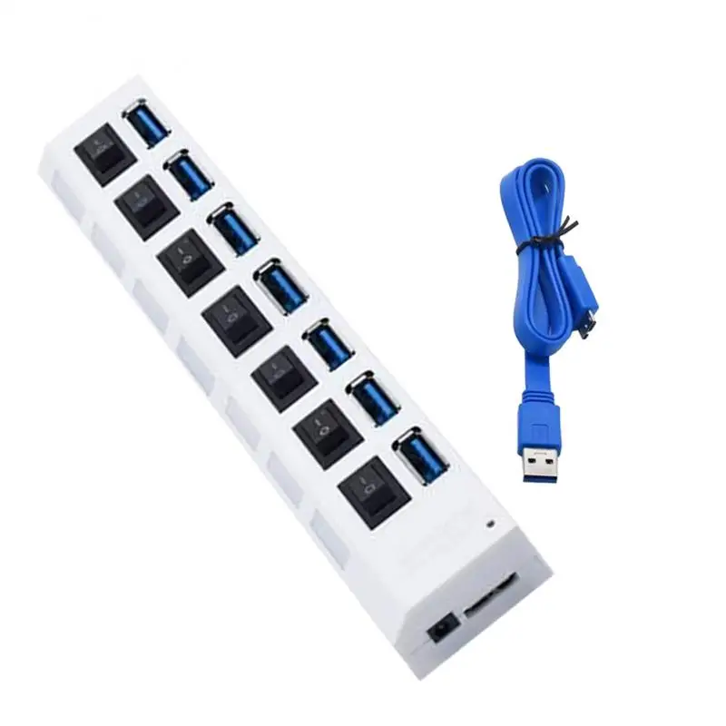 3.0 Hub USB HUB Splitter Multi USB 3.0 Hub Multiple 4/7 Port Hub Splitter With Power Adapter Computer Accessories Hub For PC