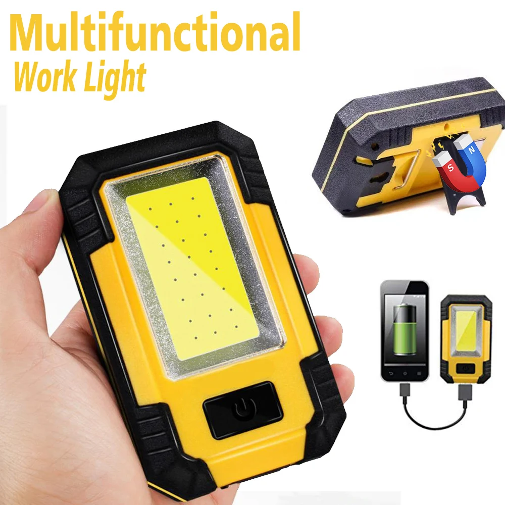 Y36 Portable LED Work Light USB C Rechargeable Flashlight With Hook and Magnetic Camping Fishing Car Repairing Emergency Lantern