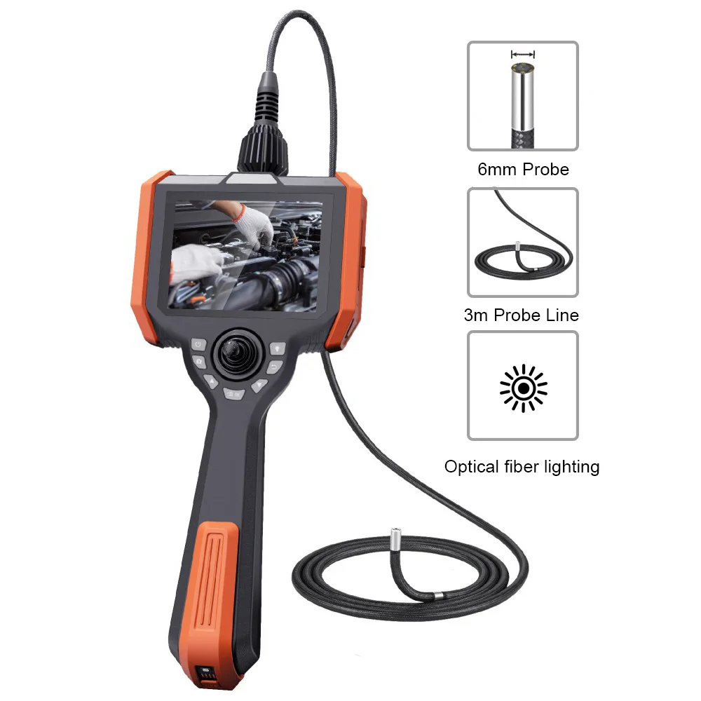 5.0 Inch LCD Screen 6mm  1080P  Gearbox Borescope   USB Data Storage CMOS Outdoor   Inspection    Tools