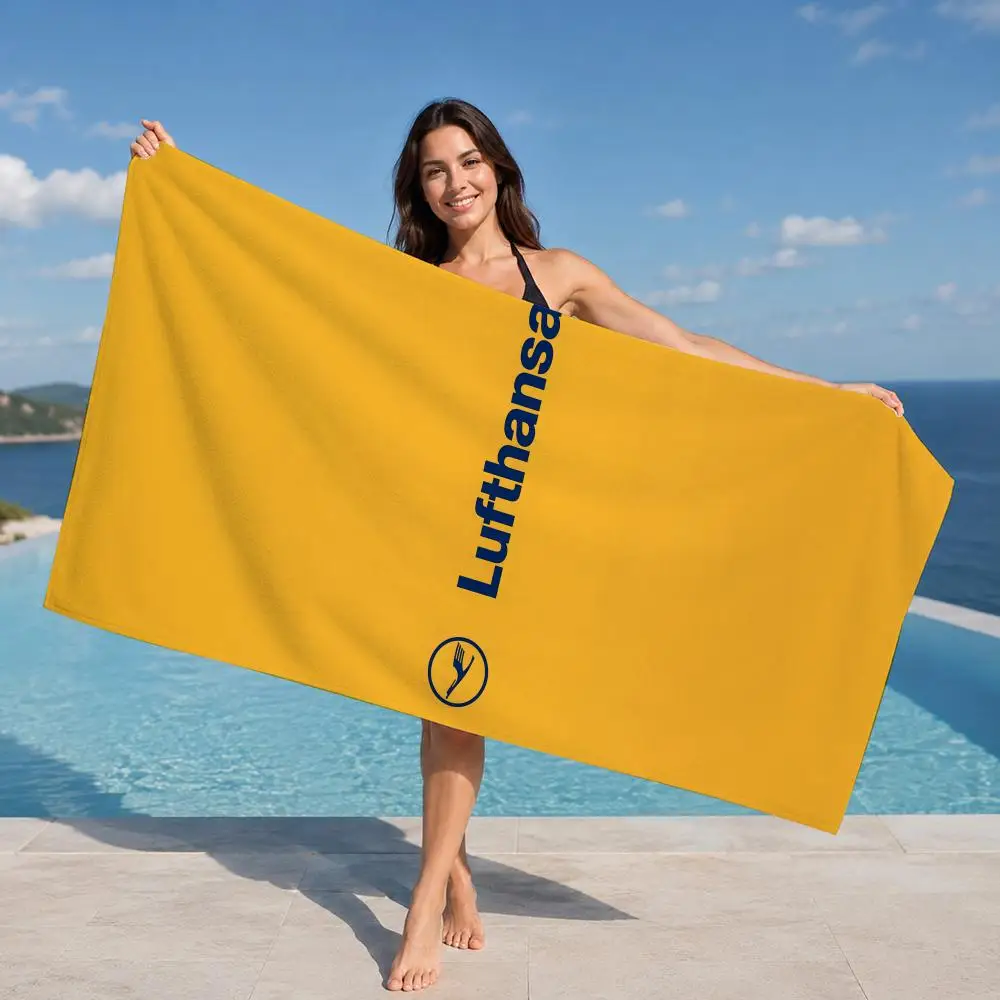 Deutsche Lufthansa German Airlines Towel ultra-fine fiber quick drying absorbent towel, beach swimming vacation beach towel