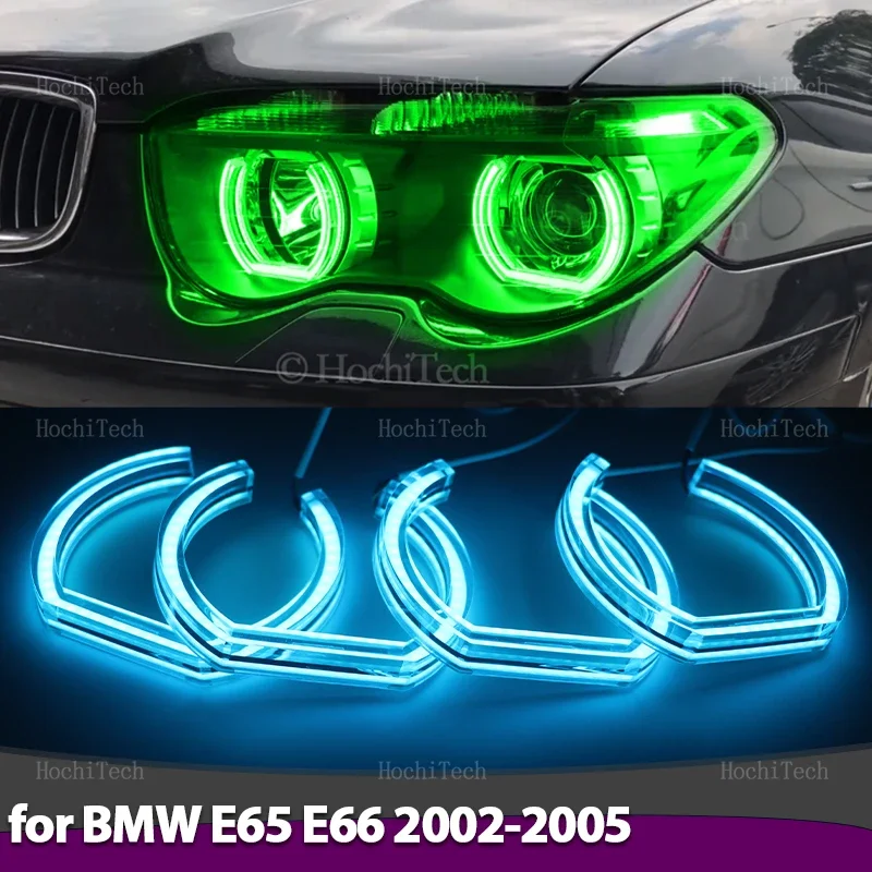 

Flowing Multi-colored App Control LED Angel Eyes Bulb Ring RGB Lamp for BMW 7 Series E65 E66 Pre-facelift 2002-2005