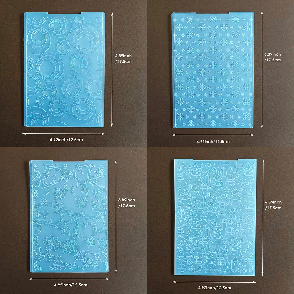 Kreise, Schneeflocken, Blumen, Weihnachten/2D/3D Kunststoff-Prägeschablonen für Kartenherstellung, Fotoalben, DIY-Scrapbooking