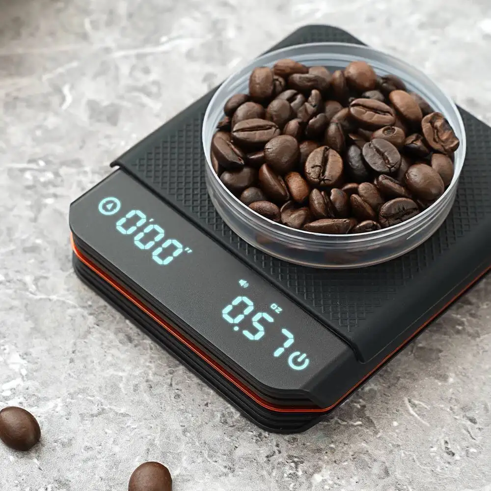Coffee Scale Timer Rechargeable 2kg/0.1g High-Precision Kitchen Scale with Timer for Espresso/Drip Coffee Pour-Over