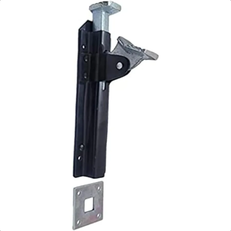 Kunci Pengaman Besi Tempa Dionysius Heavy Duty 7.50 inci, 1 Buah, Lapisan Bubuk Hitam untuk Pintu Gudang Kayu, Gerbang, Keamanan DI