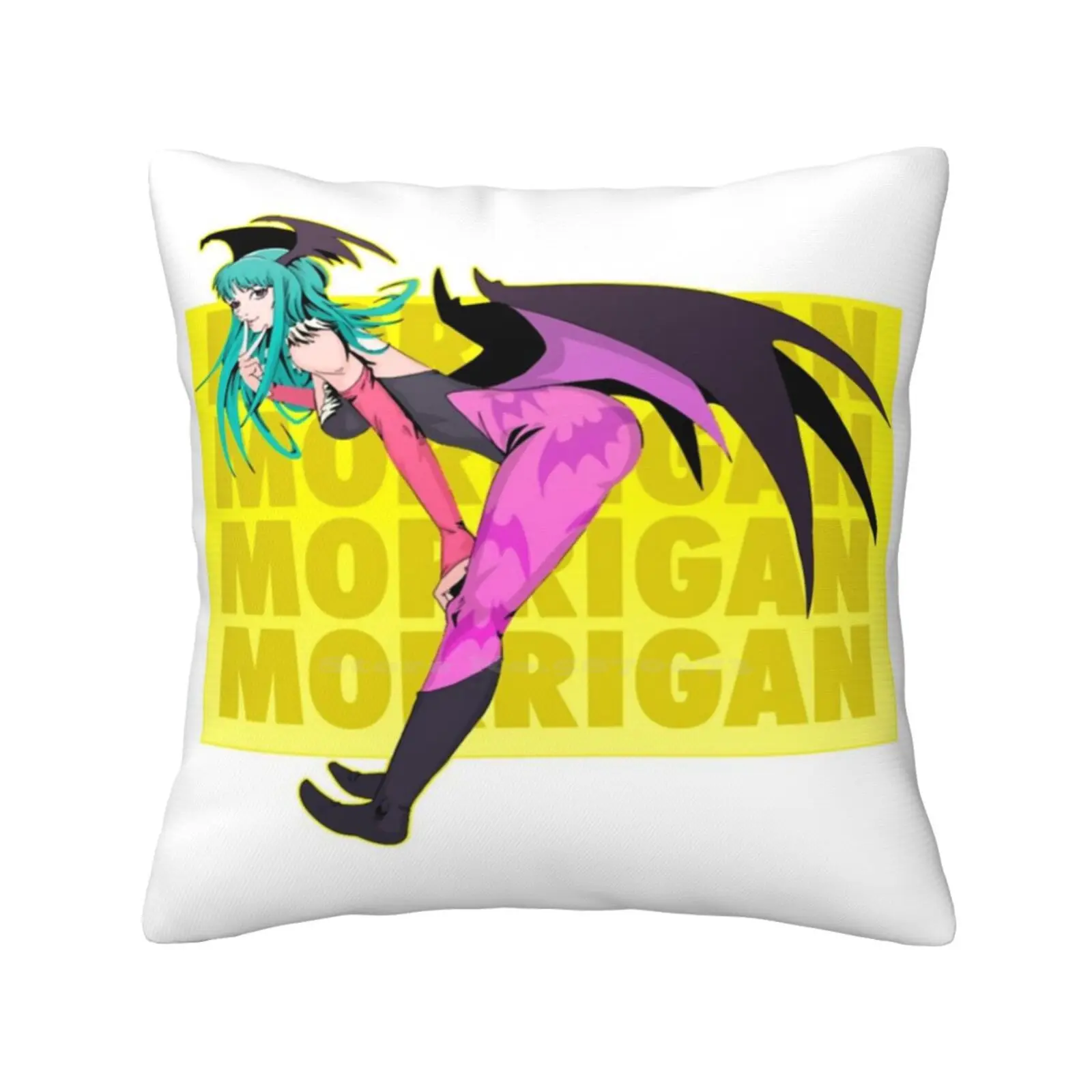 Morrigan Aensland Graphic Home Sofa Car Waist Throw Pillowcase Felicia Darkstalkers Dark Stalkers Cats Meow Fantasy Wings