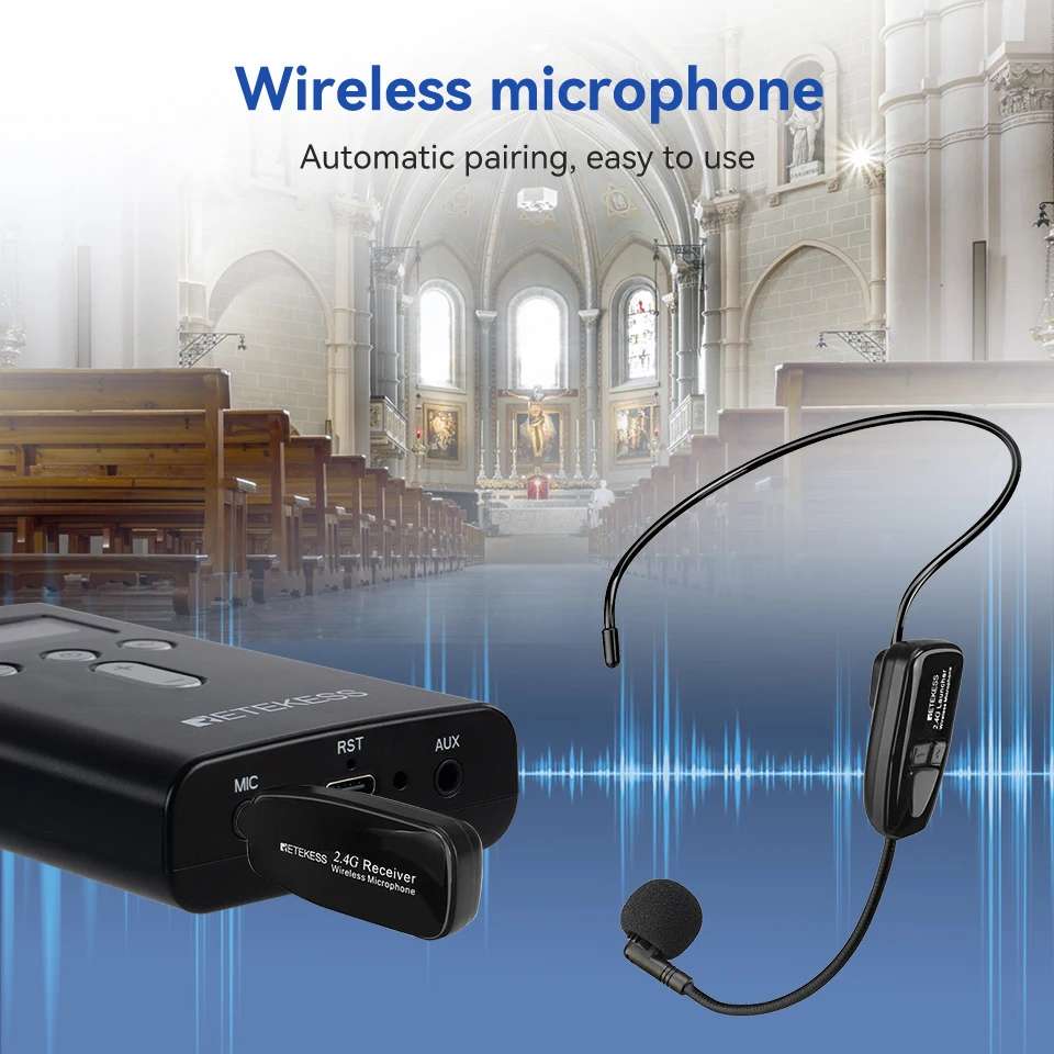 Retekess T130P T131 액세서리 무선 송신기 수신기 마이크 헤드셋 무선 투어 가이드 시스템 관광 안내 시스템 방문 강의 교회 공장 방문 교회 훈련