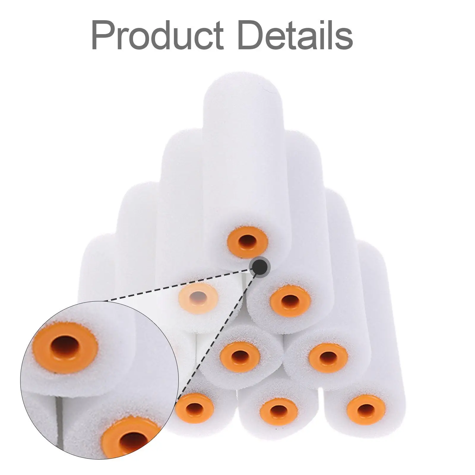10Pcs Paint Rollers Sponge Rollers Brushes Portable for House Painting Photo Frame Cupboards Window Trim Edge