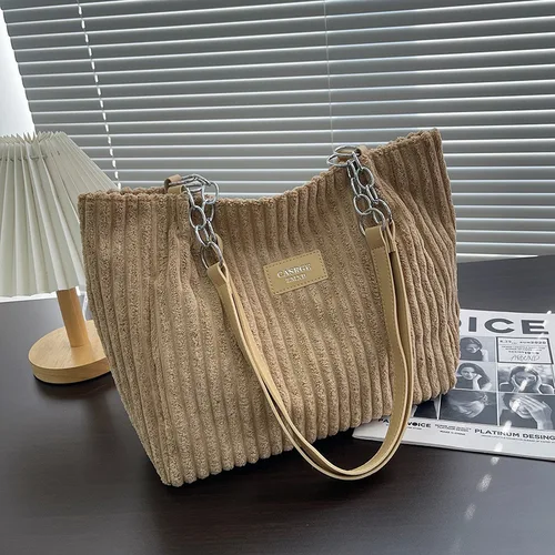 Bolsos elegantes de gran capacidad con cadena para Mujer, bolso de mano de pana, bolso versátil, bolso de hombro para Mujer, Bolsos para Mujer