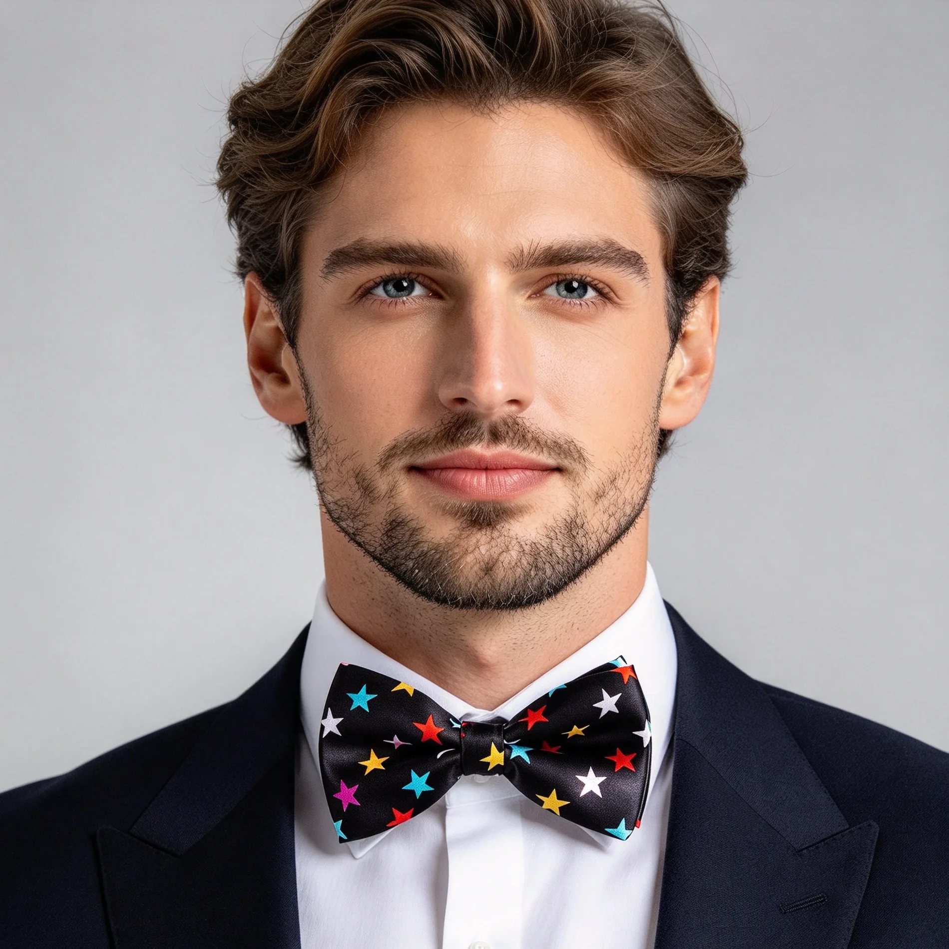 Star Pattern Men's Bowtie Women's Pre-Tie Bow Tie Knot Butterfly Bows Necktie for Formal Occasions