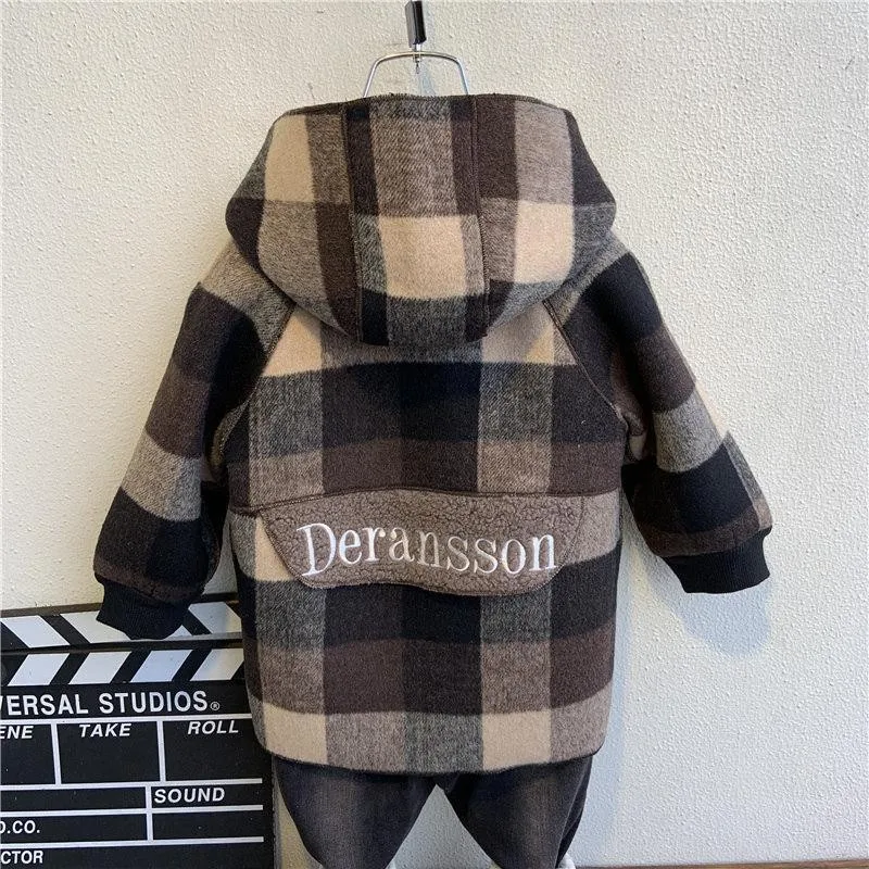 Boys Coat Jacket Outwear Tops Cotton 2022 Vintage Thicken Plus Velvet Winter Autumn Plus Size Overcoat Children\'s Clothes