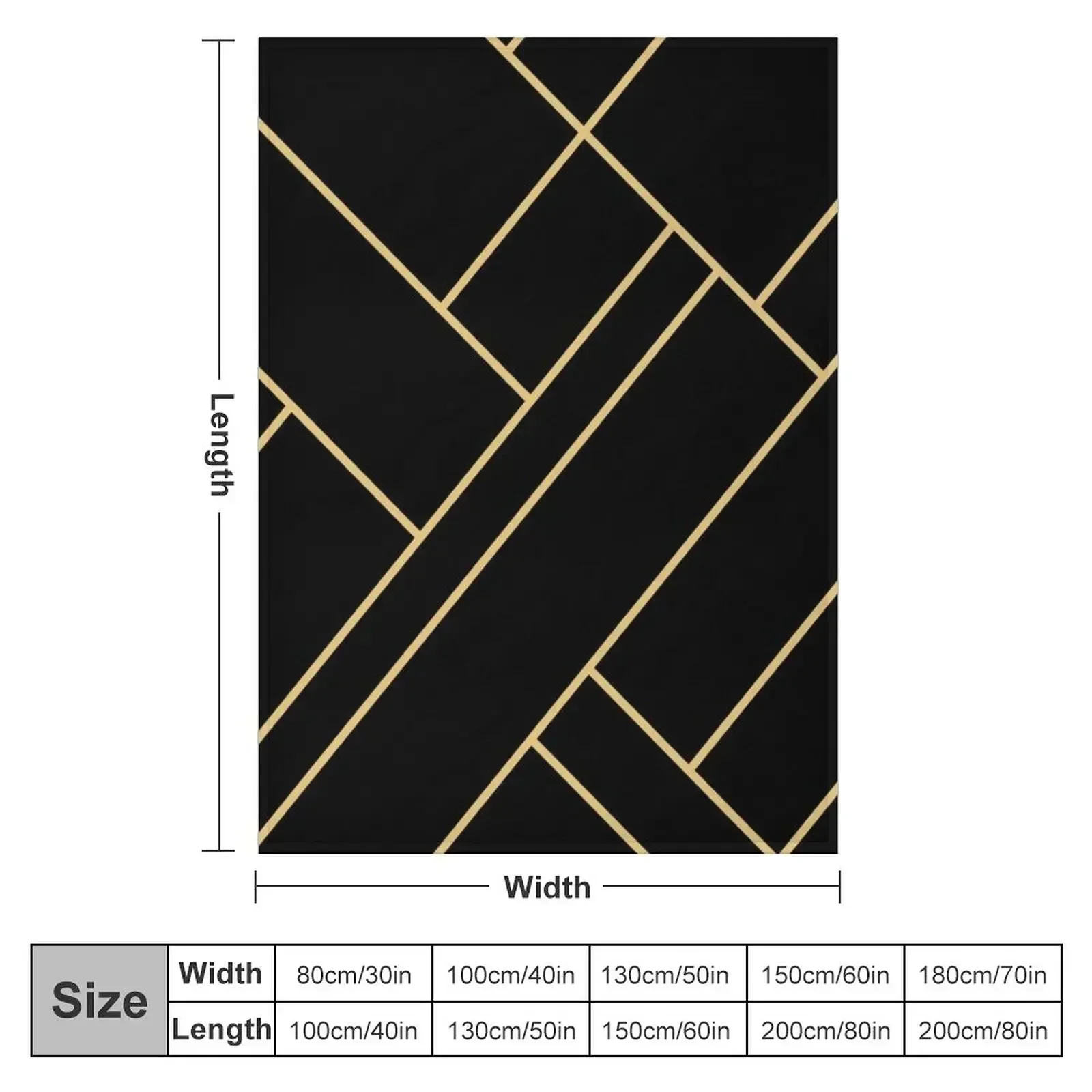 Black Gold Stone Geometric Throw Blanket blankets and throws warm winter Hairys Blankets