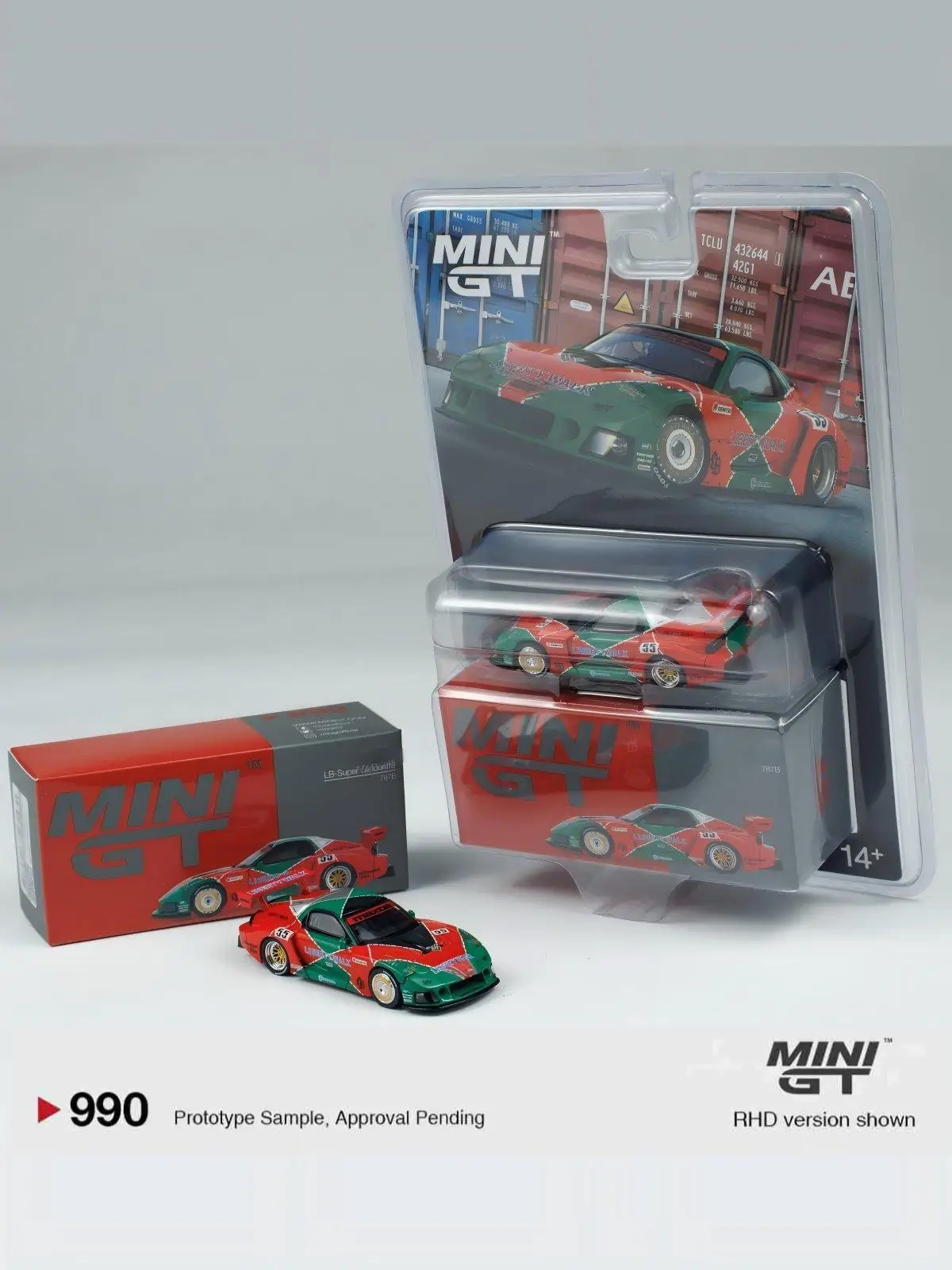

TSM MINIGT 1:64 #990 BL RX7 LB Super Silhouette 787 Blister Packaging Die-cast Alloy Car Model Collection Gift