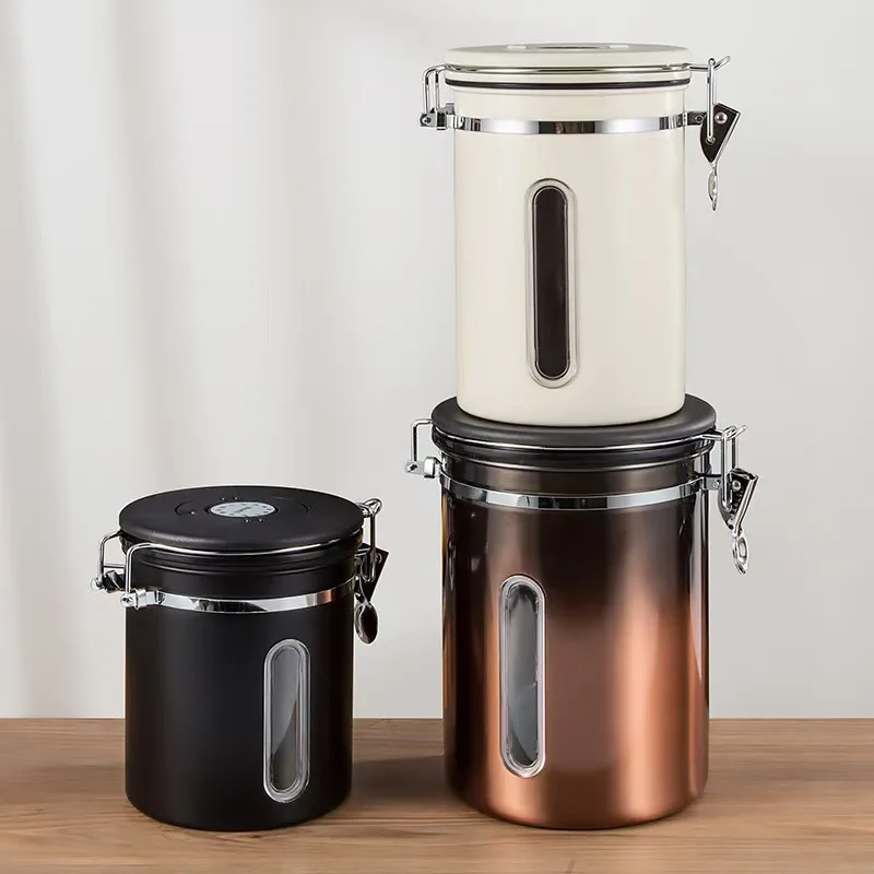 Visual coffee bean storage tank, coffee powder, sealed storage tank, one-way exhaust, coffee storage tank, bean storage tank