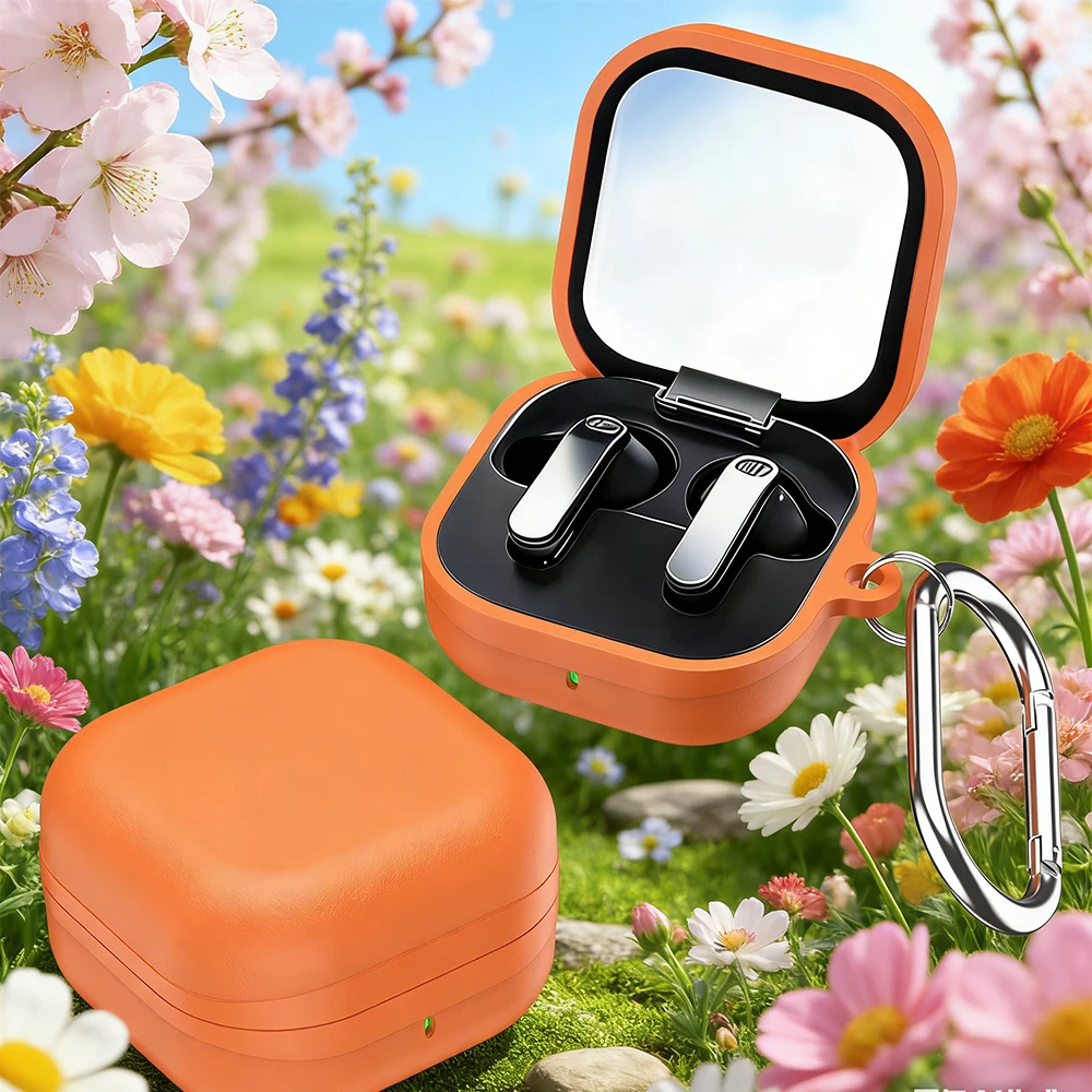 

Anti-Fingerprint TPU+PC Protective Cover for Buds 4 / Buds 4 Pro with Carabiner ，Supports Wireless Charging