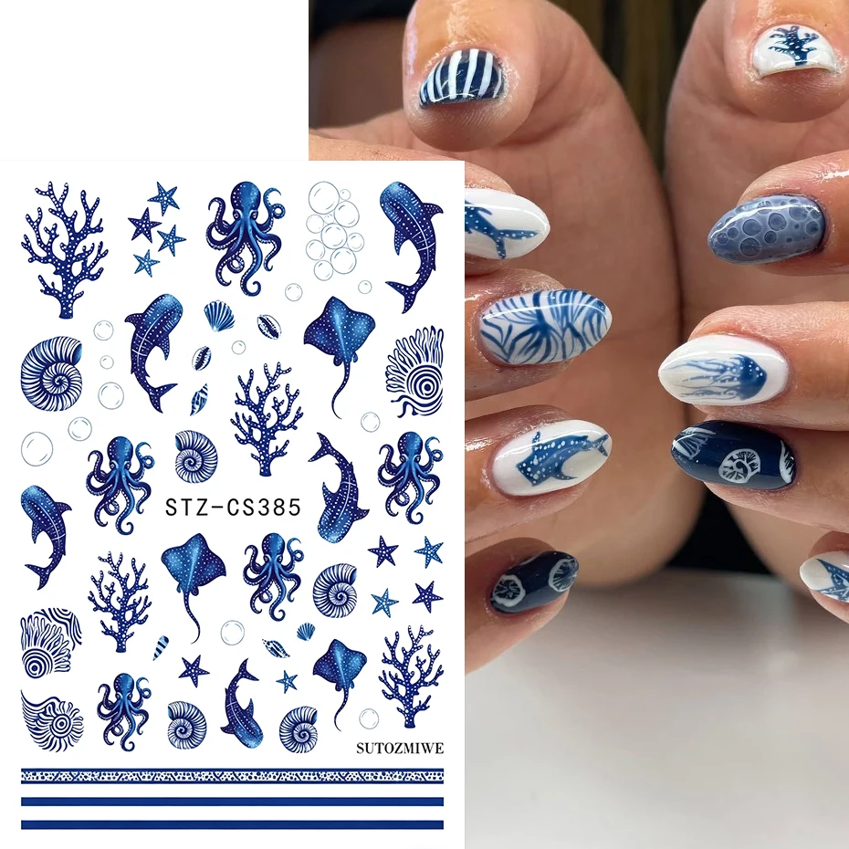 2 Stück Blaue Ozean-Nagelkunst – Nail Art France Bewertung und Preis