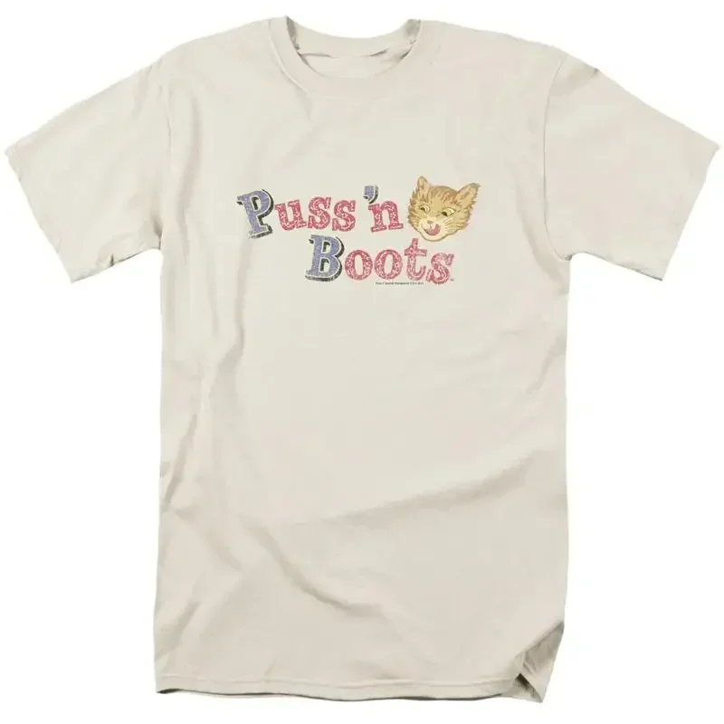 Puss N Boots Cat Face Logo T Shirt Mens Licensed Food Cream