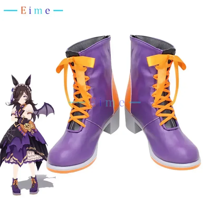 Game Pretty Derby Rice Shower Cosplay Shoes Halloween Carnival Boots Cosplay Prop PU Leather Shoes Custom Made